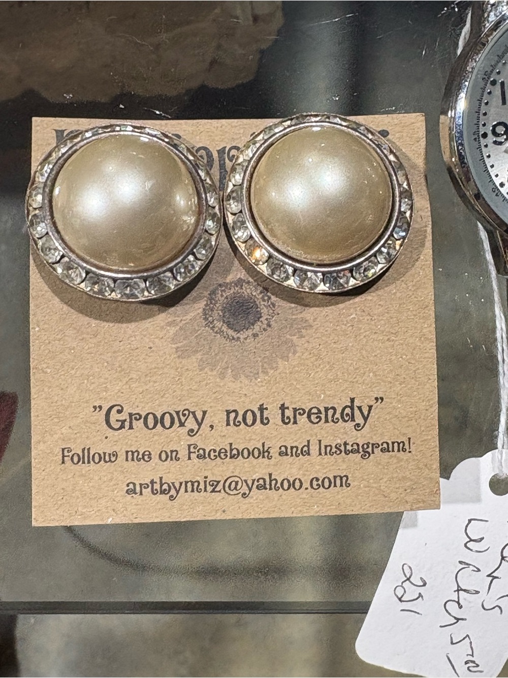 Classic Gold-Tone Pearl Halo Stud Earrings